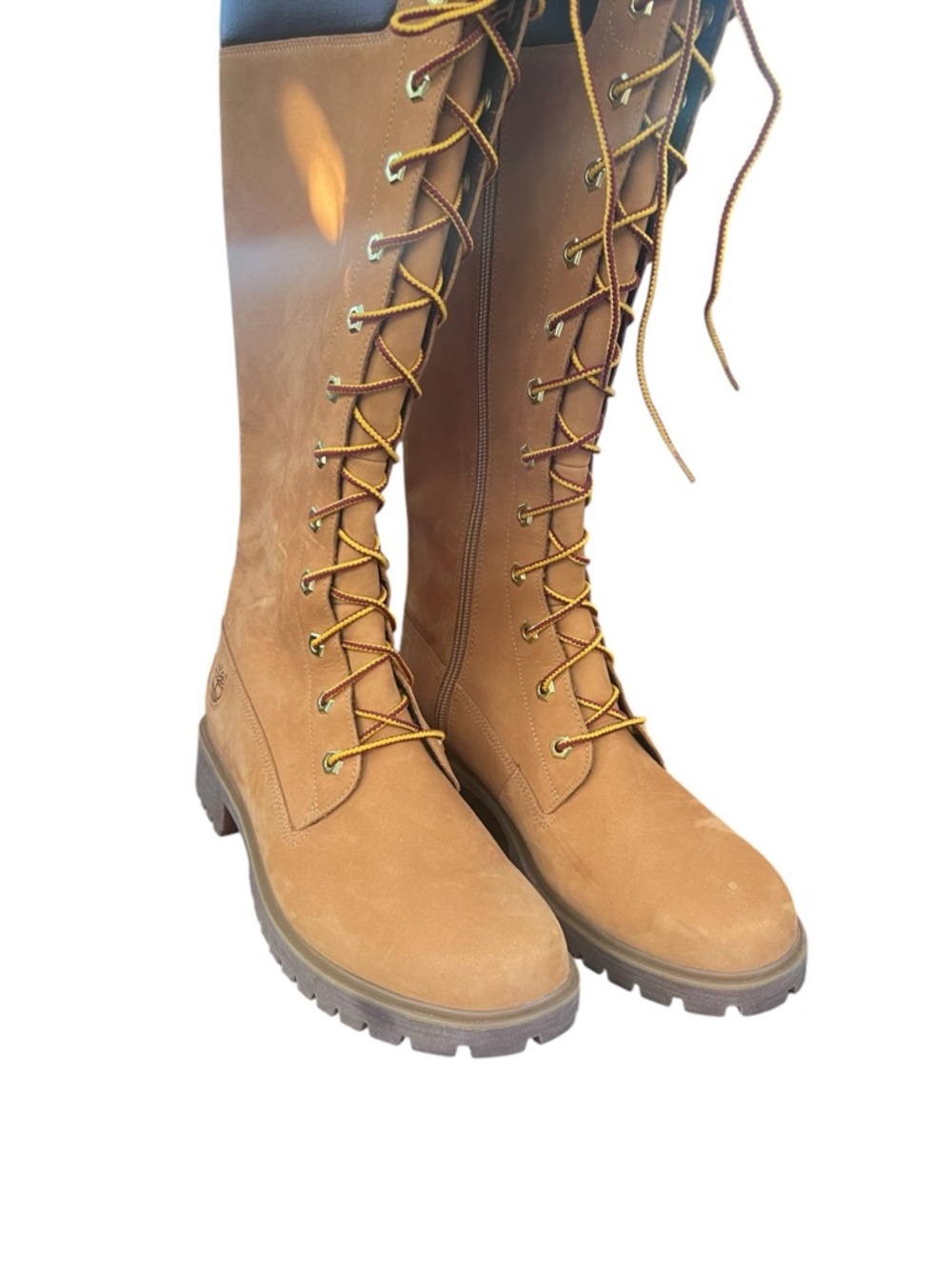 Timberland Women's Tall Lace-Up Tan Leather Boots